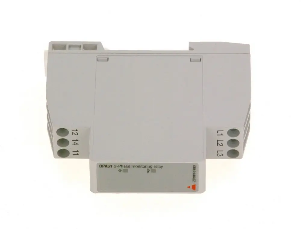 Bosch Relais in kompakter Bauform mit verschiedenen Anschlussmöglichkeiten für 3-Phasen-Monitoring auf der Vorderseite. Technologie zur Überwachung elektrischer Systeme.
